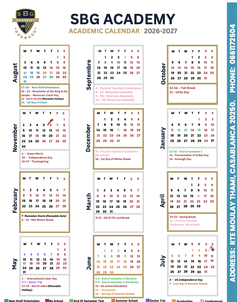 Academic Calendar 2026-2027