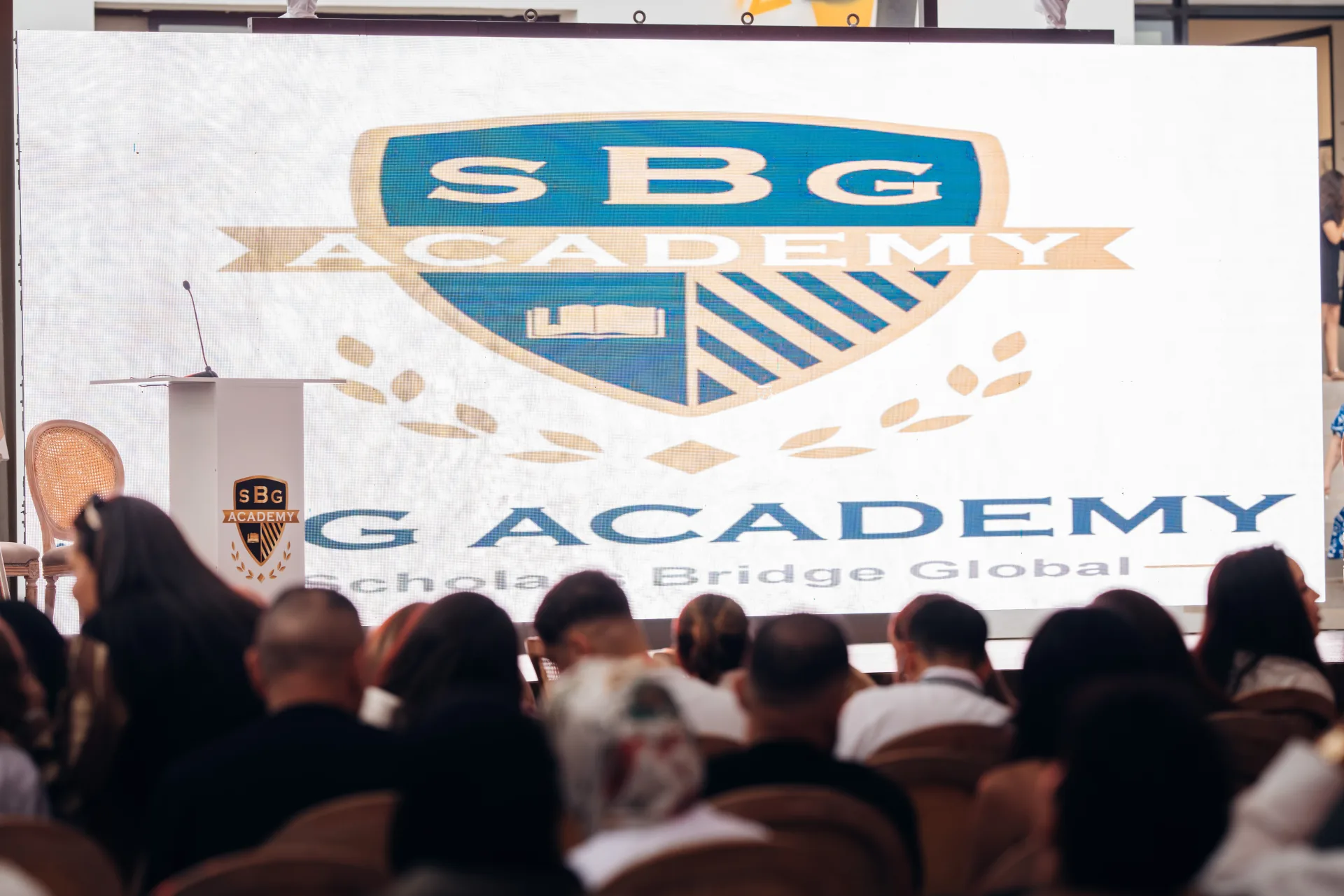 SBG Academy graduation venue prepared for students, families, and staff